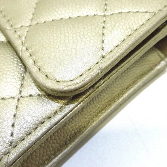 CHANEL Matelasse - Gold Caviar Skin Long Wallet Gold hardware 483-030125 - Picture 5 of 9